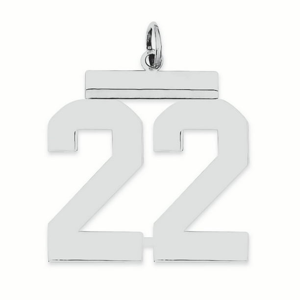 Sterling Silver Large Polished Number 22 Charm Sterling Silver Large Polished Number 22 Charm
